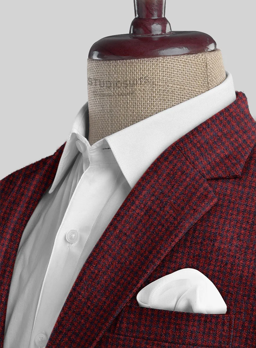 Italian Red Houndstooth Tweed Suit