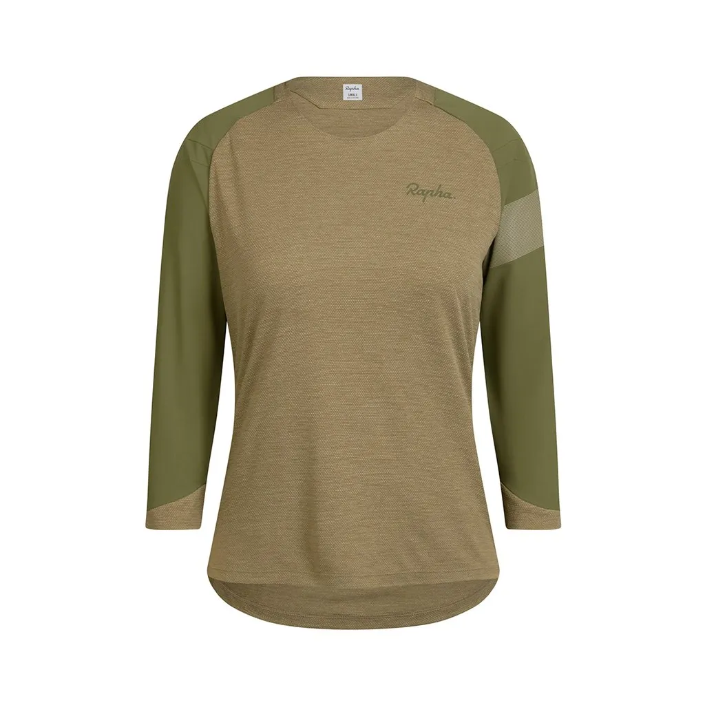 Jersey Rapha Womens Trail 3/4 - Olive/Dark Khaki