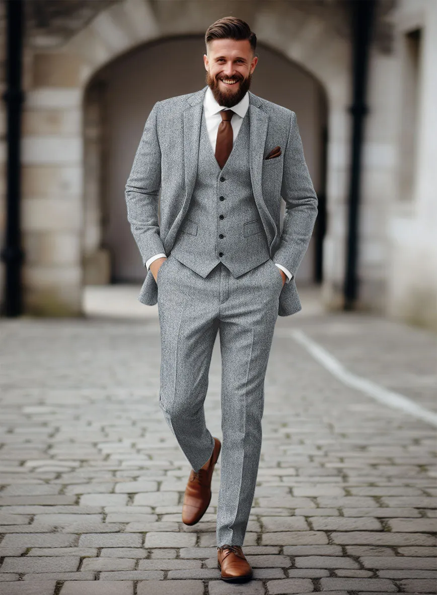 Light Blue Denim Tweed Suit