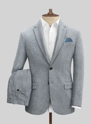 Light Blue Denim Tweed Suit