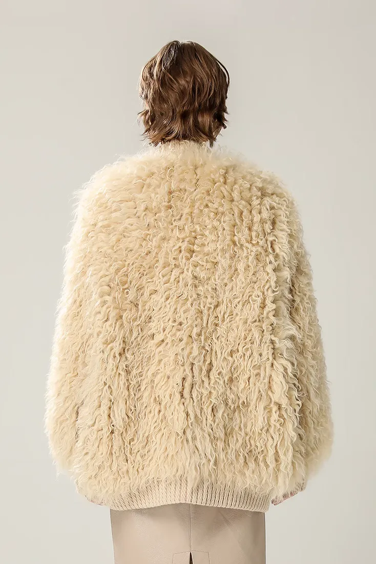 Lightweight Mid-length Shearling Coat