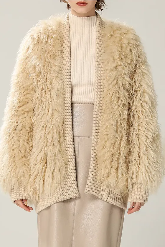 Lightweight Mid-length Shearling Coat