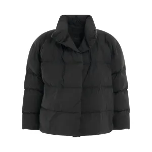 Logo Wrap Puffer Jacket in Black