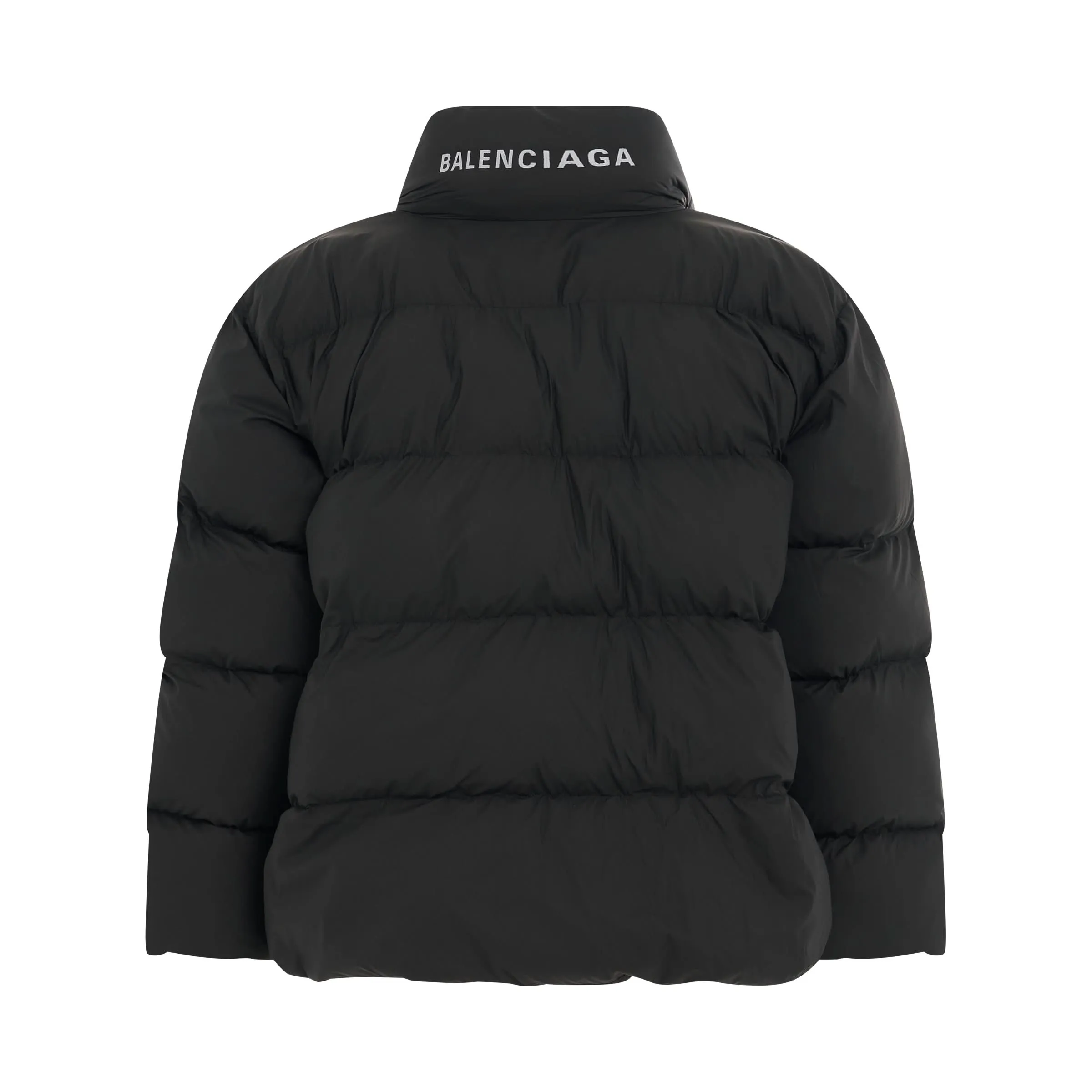 Logo Wrap Puffer Jacket in Black