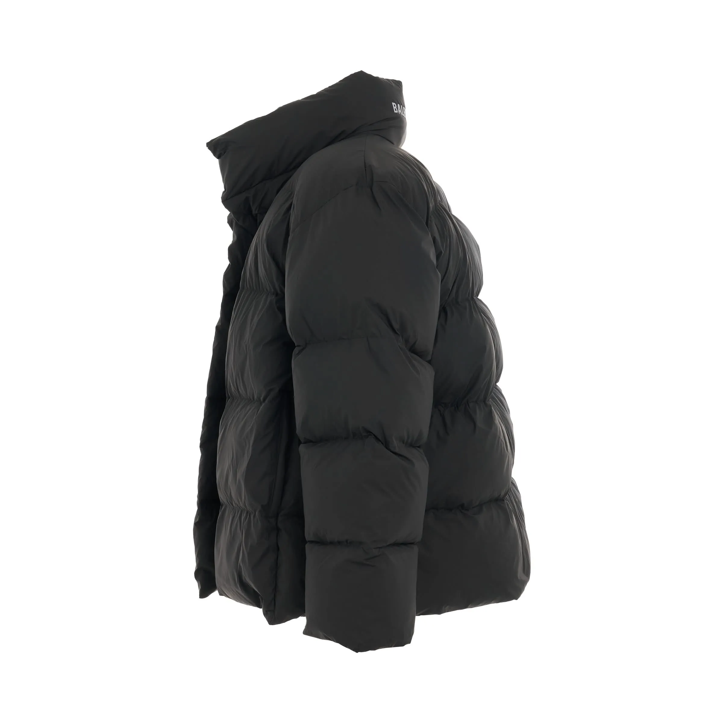 Logo Wrap Puffer Jacket in Black