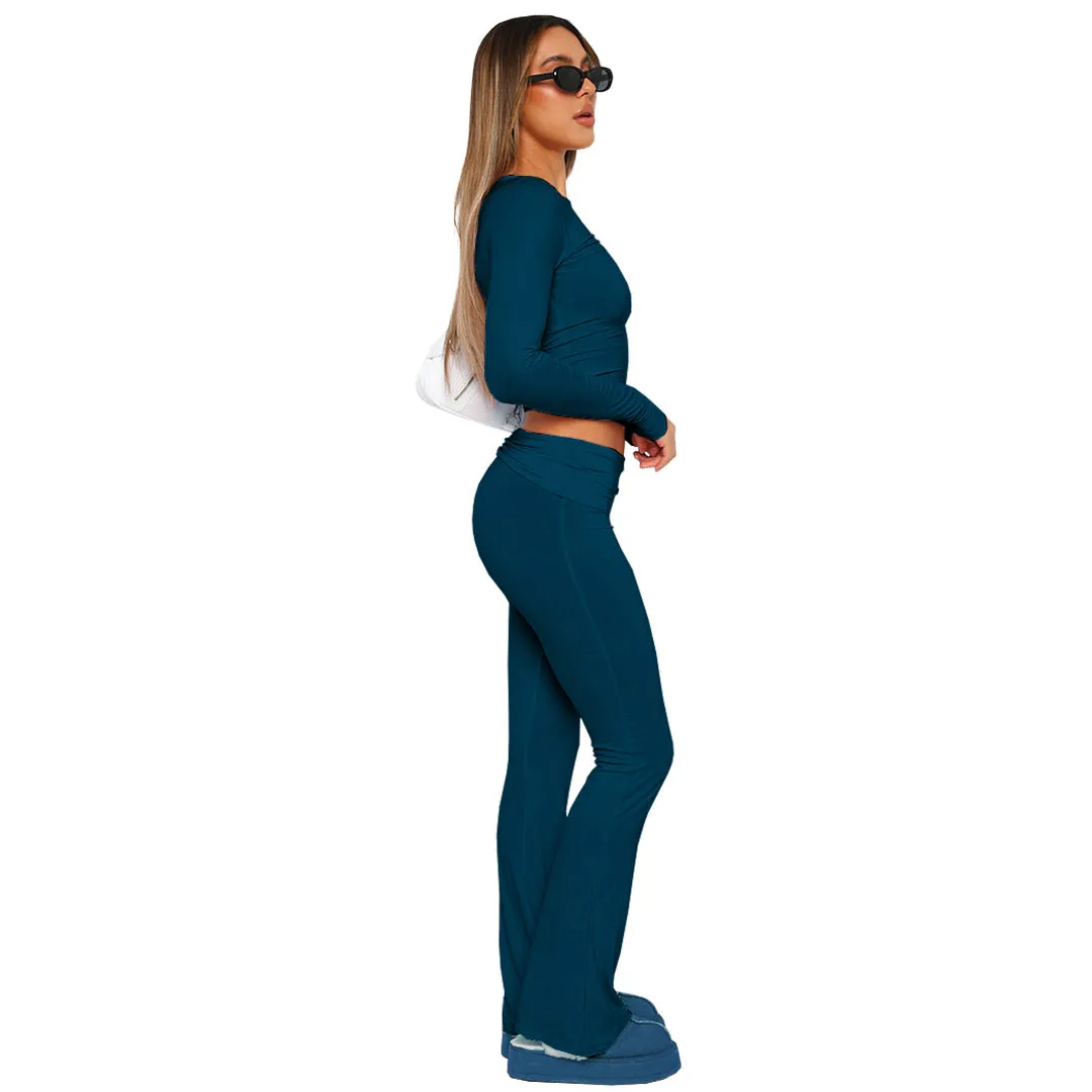 MB FASHION High-Waisted Flared Lounge Pants 6686LY