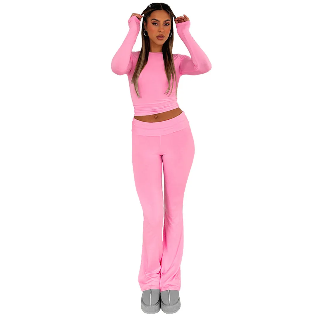 MB FASHION High-Waisted Flared Lounge Pants 6686LY