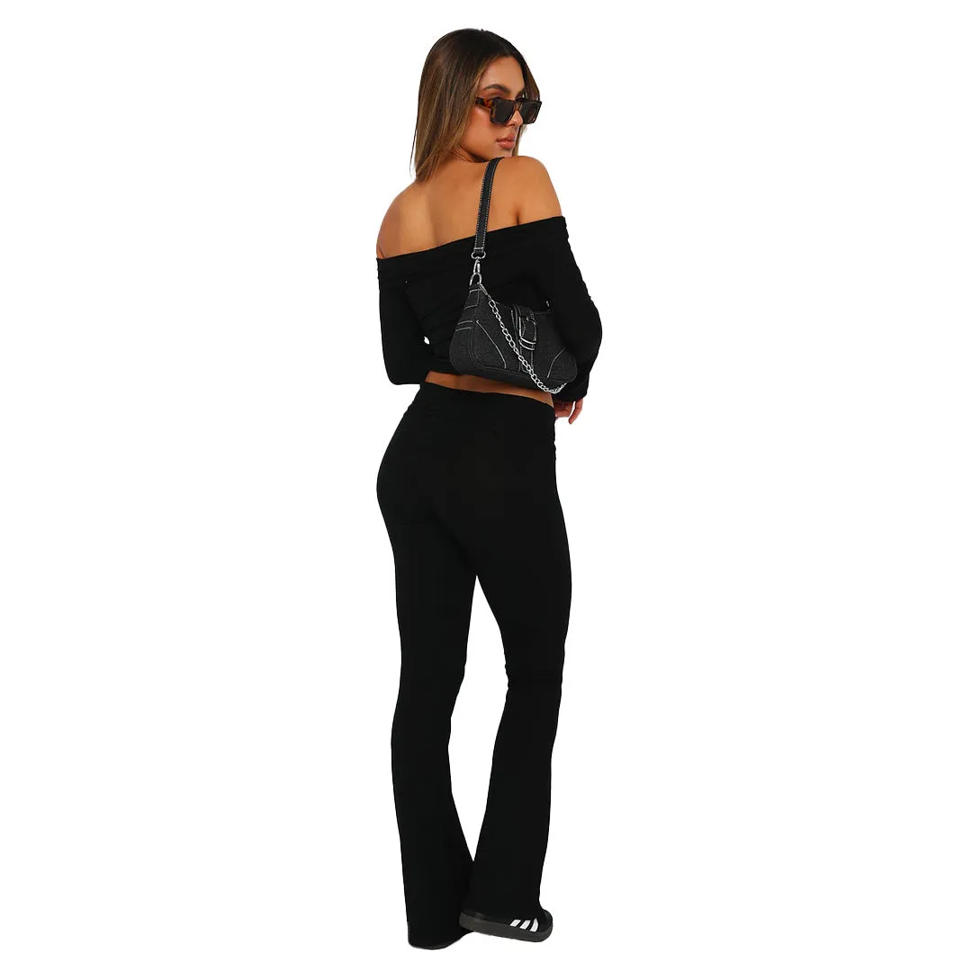 MB FASHION High-Waisted Flared Lounge Pants 6686LY