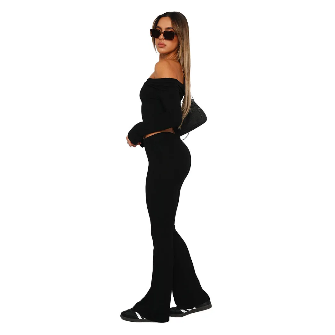 MB FASHION High-Waisted Flared Lounge Pants 6686LY