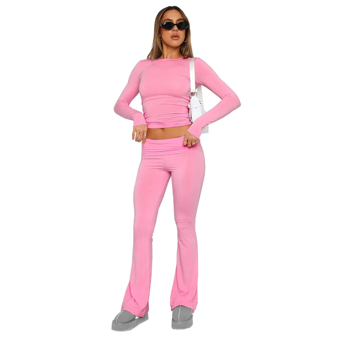 MB FASHION High-Waisted Flared Lounge Pants 6686LY