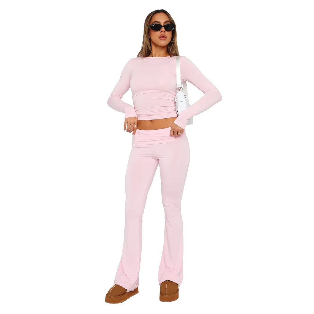 MB FASHION High-Waisted Flared Lounge Pants 6686LY