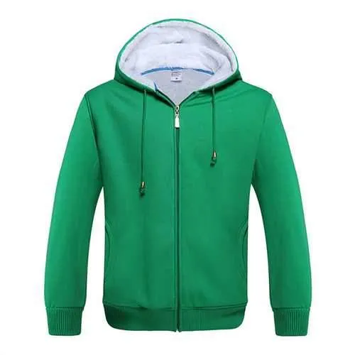 Men Winter Fleece Lined Zippered Hooded Sweatshirt Warm Casual Hoodies 8 Colors