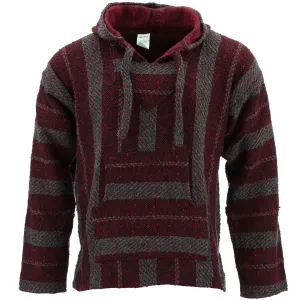 Mexican Baja Jerga Hoody - Maroon Speck