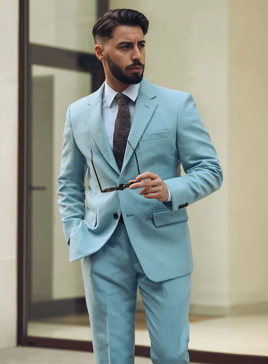 Naples Light Blue Tweed Suit