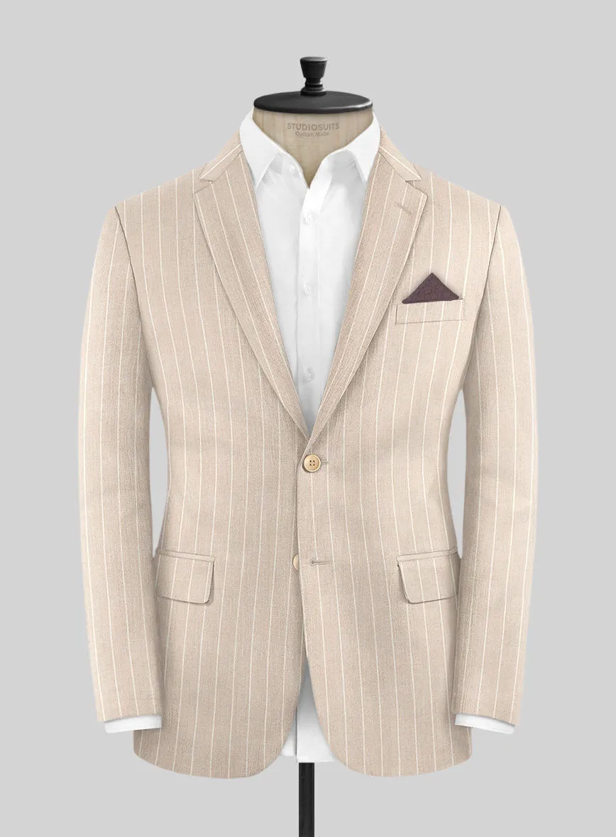 Napolean Como Bar Beige Wool Suit