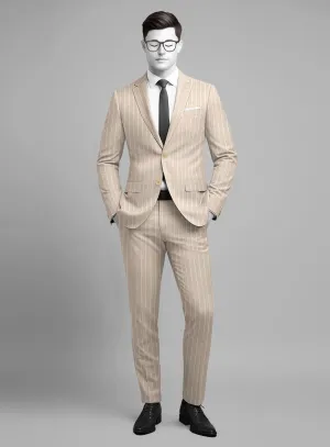 Napolean Como Bar Beige Wool Suit