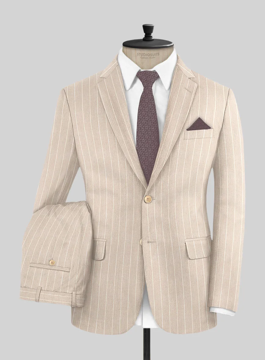 Napolean Como Bar Beige Wool Suit