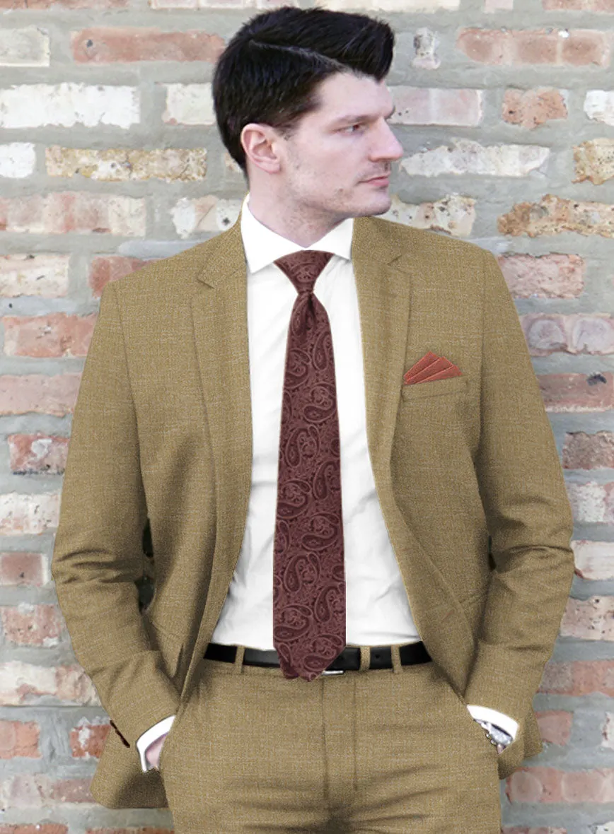 Noble Maple Khaki Wool Silk Linen Suit