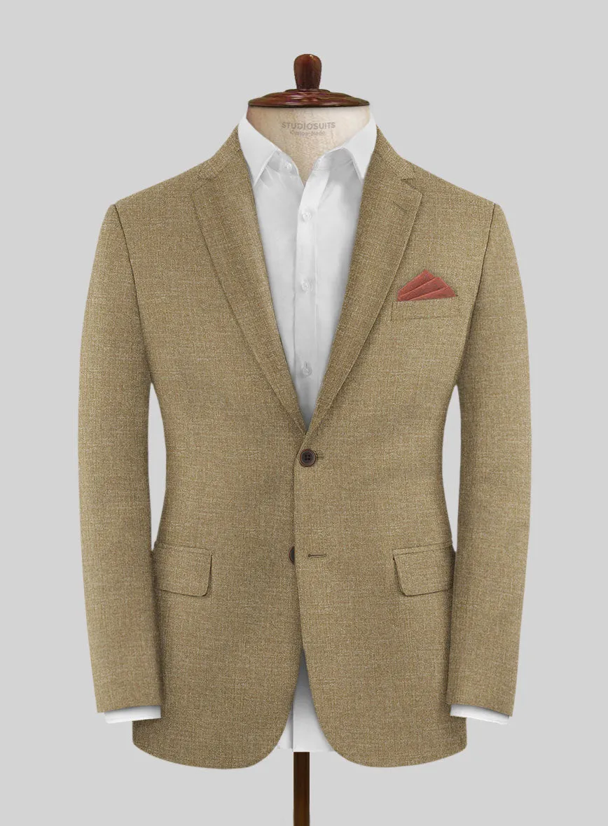 Noble Maple Khaki Wool Silk Linen Suit