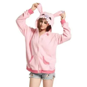 Pink Stitch Animal Theme Hoodie