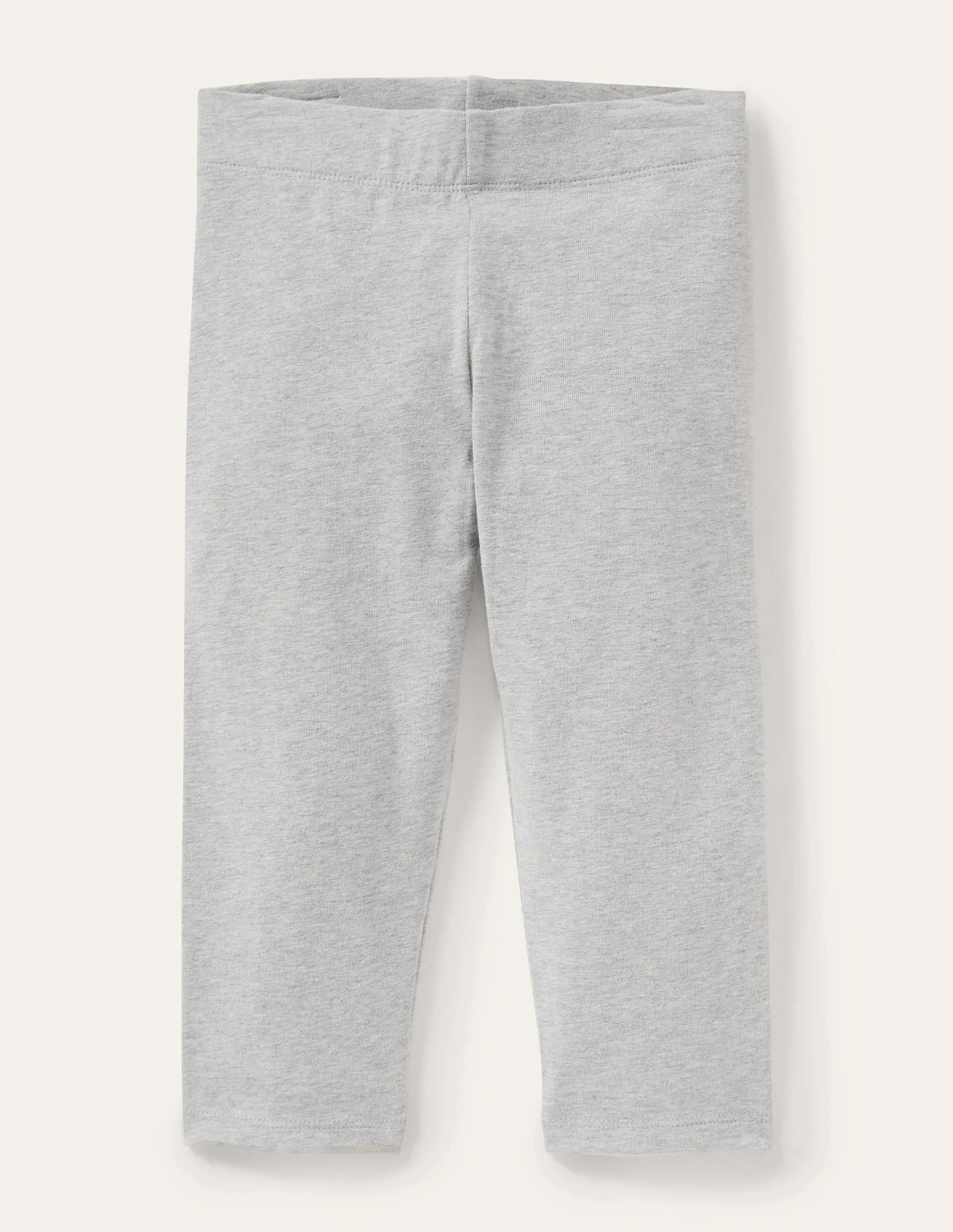 Plain Cropped Leggings-Grey Marl