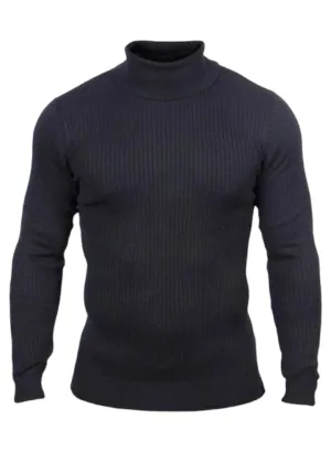 Prestige Black Men's Turtleneck Sweaters Regular-Fit Pullover Sweater