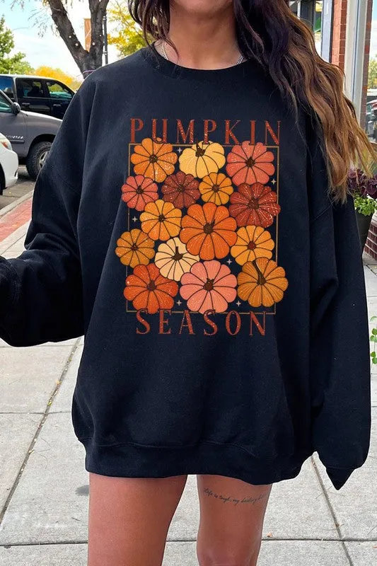 Pumpkin Season Boho Graphic Fleece Sweatshirts