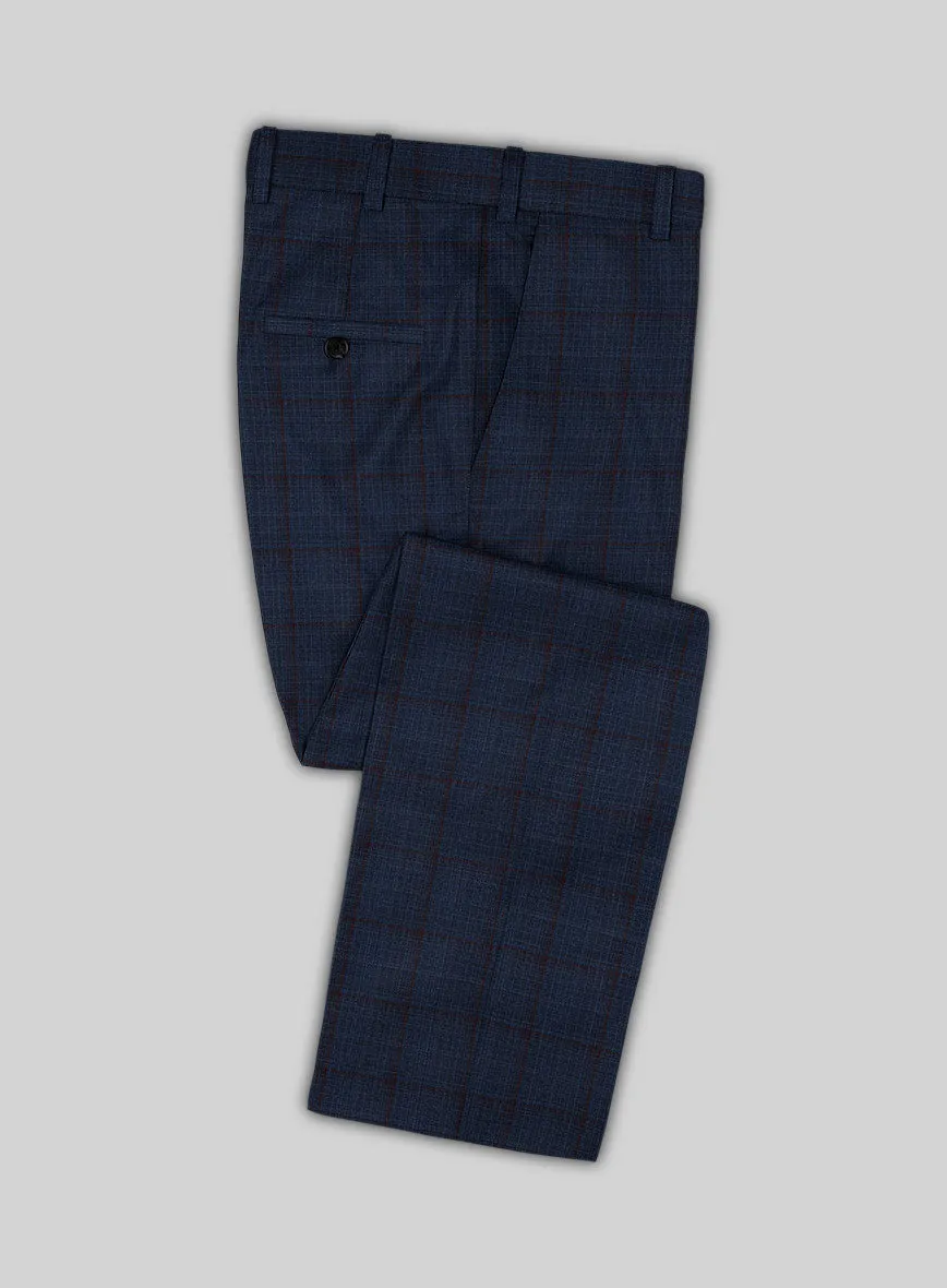 Reda Zodiac Blue Checks Wool Suit