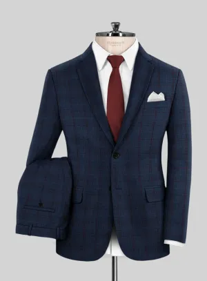 Reda Zodiac Blue Checks Wool Suit