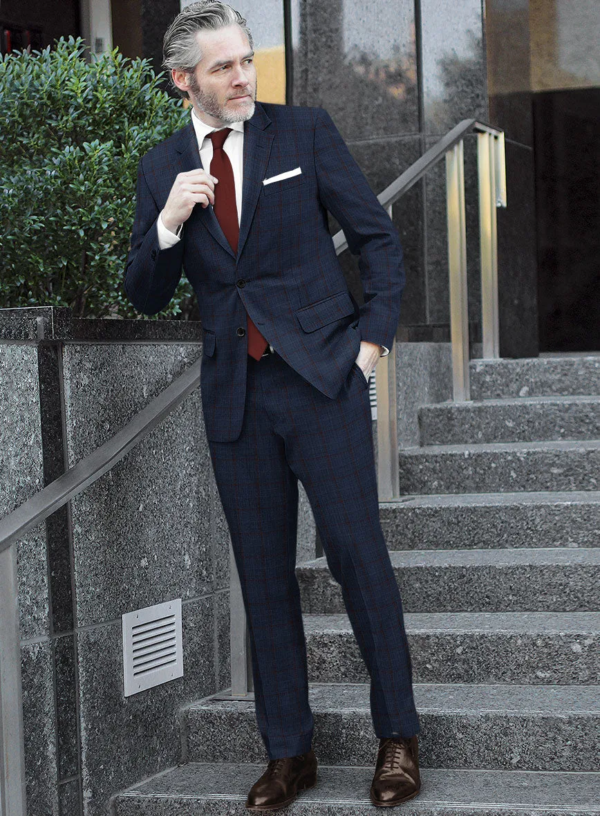 Reda Zodiac Blue Checks Wool Suit