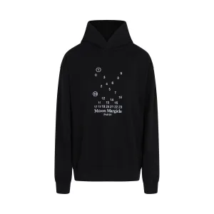 Scattered Numeric Logo Hoodie in Black