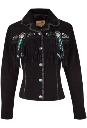 Scully Fawn Fringe Jacket - Black