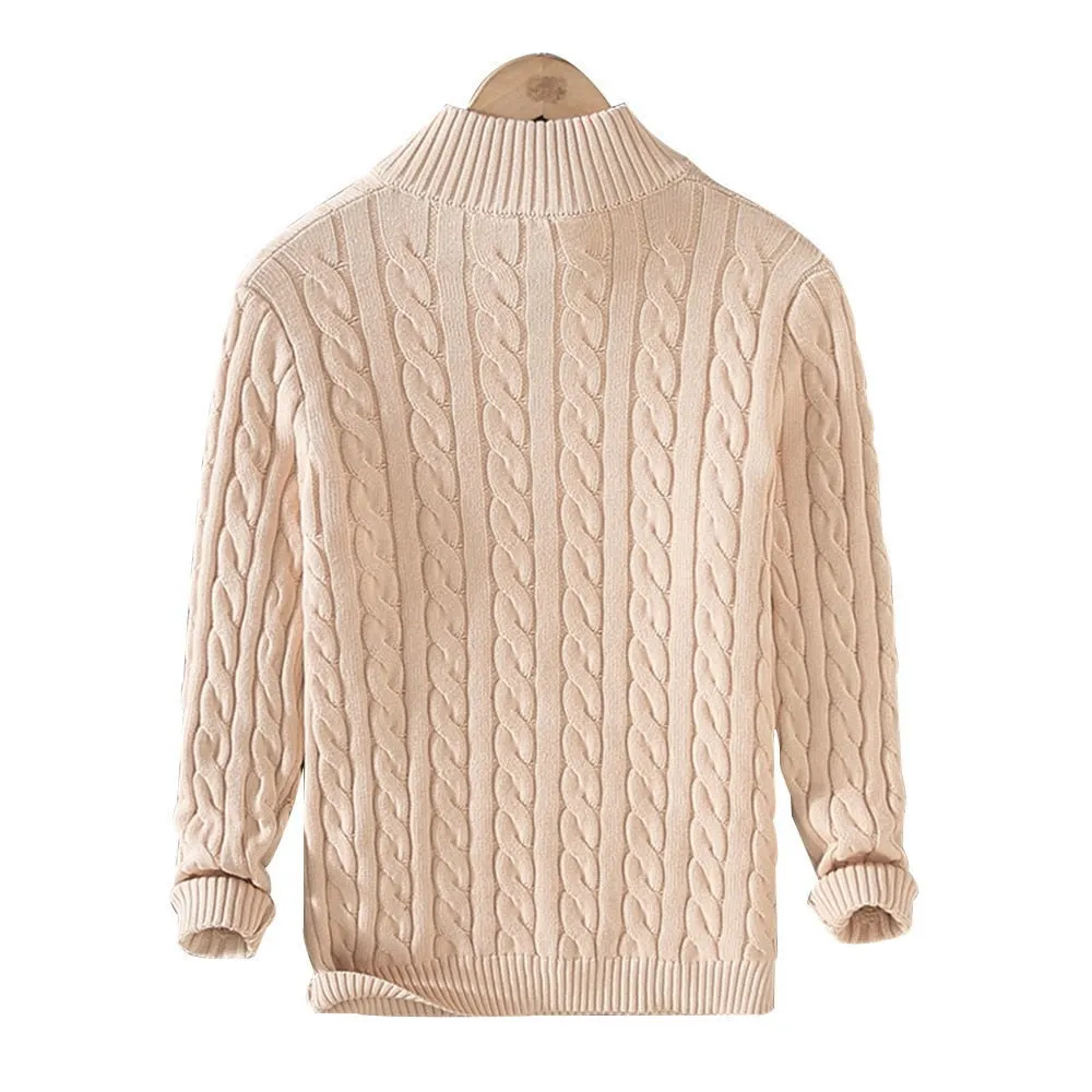 Solid Knitted Men Sweater