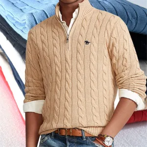 Solid Knitted Men Sweater