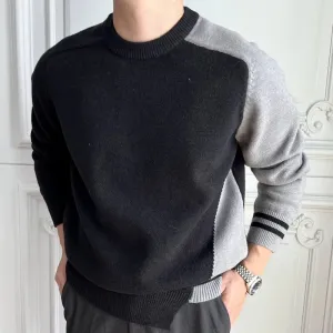 Solid with Stripes Sleeve Sweater