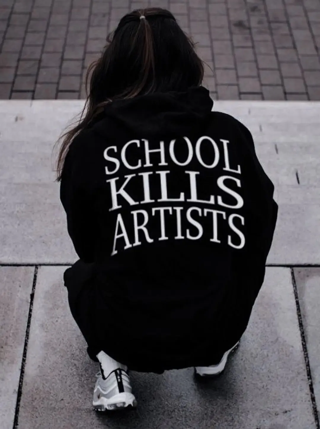 SXV  'school kills artists’ Printed Cool Aesthetic Sweatshirt Hoodie