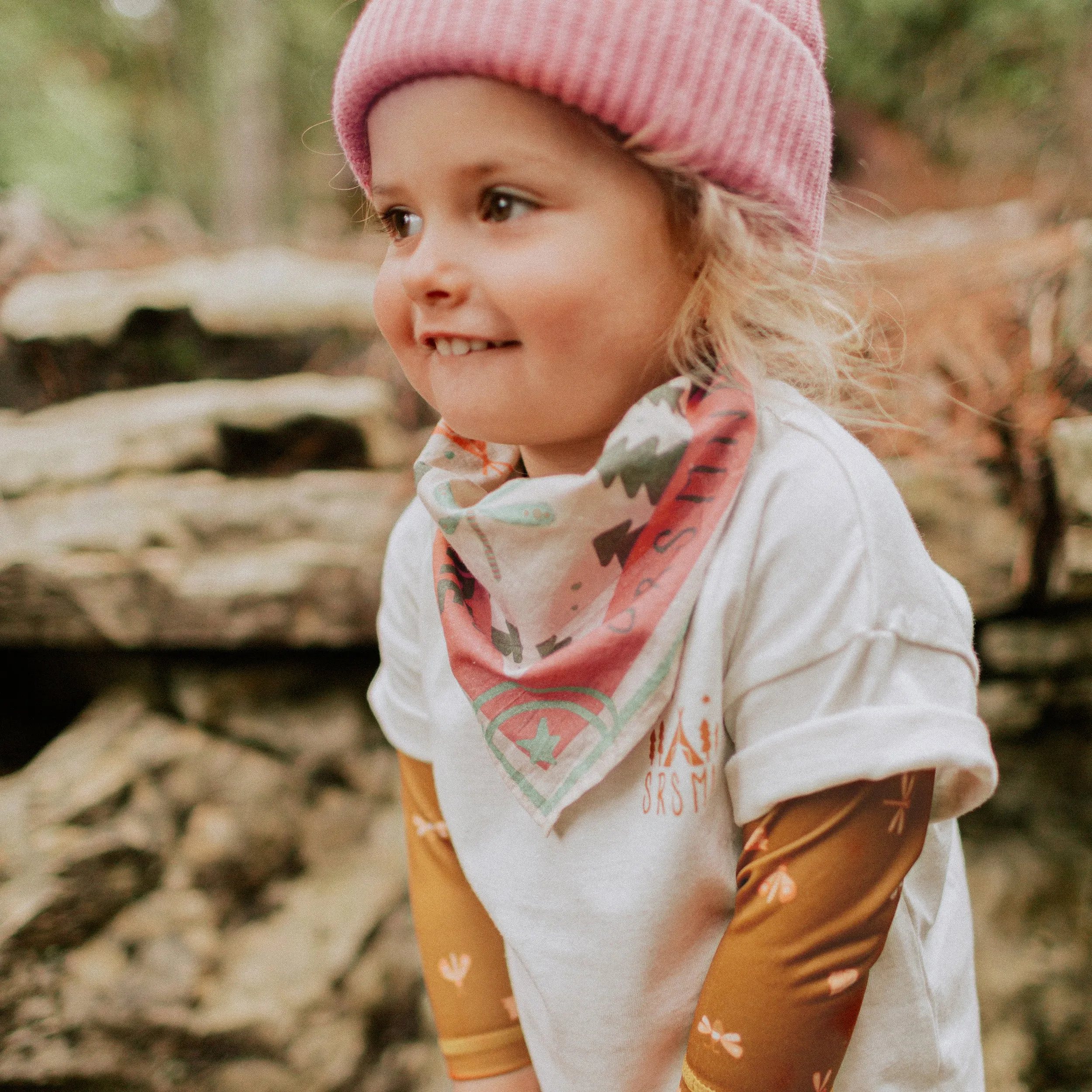 T-shirt brun avec motifs à manches longues en jersey, bébé || Brown patterned long-sleeves t-shirt in jersey, baby