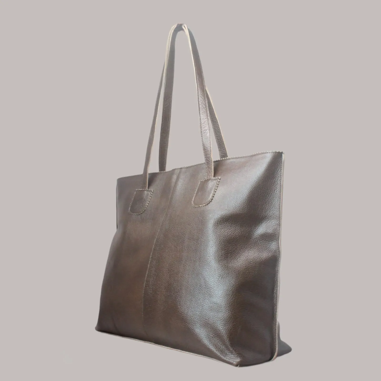 Taha Genuine Leather Brown Women's Tote Bag