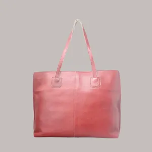 Taha Genuine Leather Red Women's Tote Bag