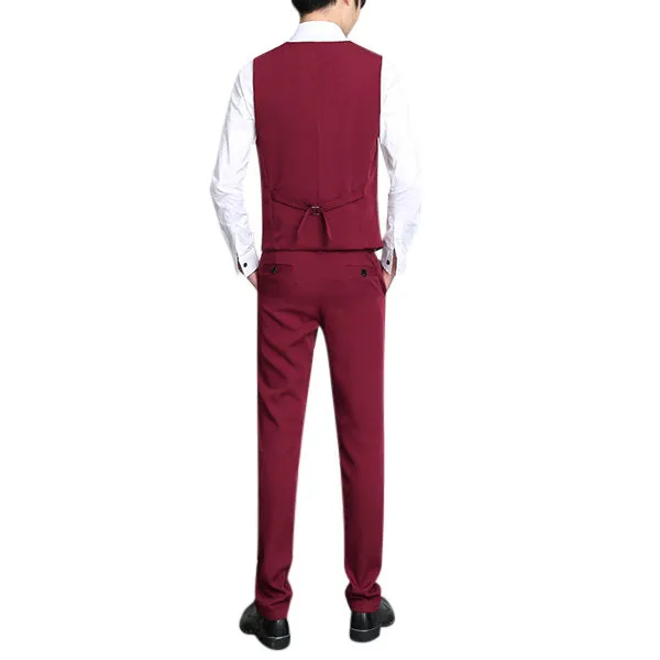 Thin Slim Fit Blazer Suit for Men Three Pieces Formal Fashion