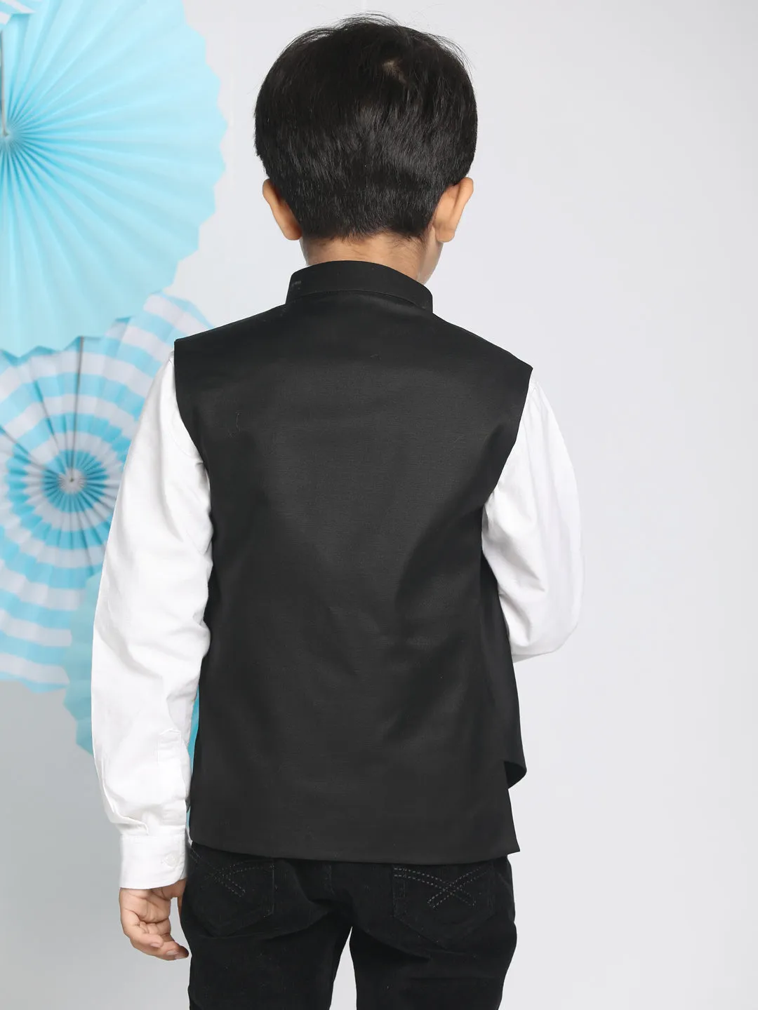 Vastramay Baap Beta Cotton Blend Black Jacket