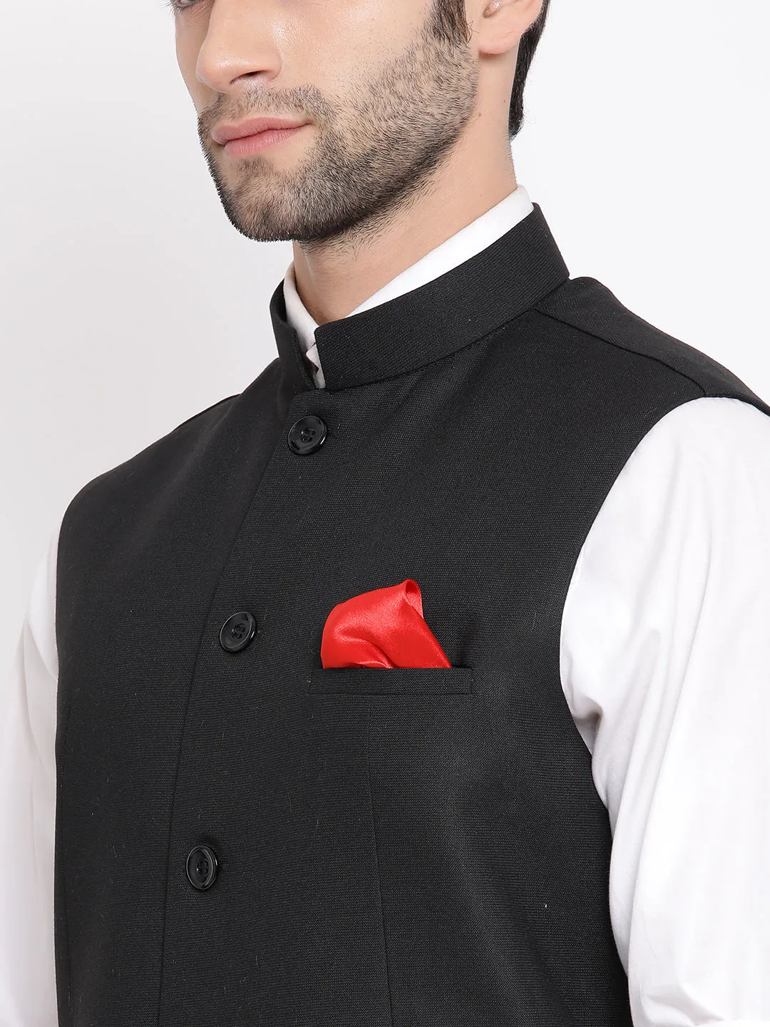 Vastramay Baap Beta Cotton Blend Black Jacket