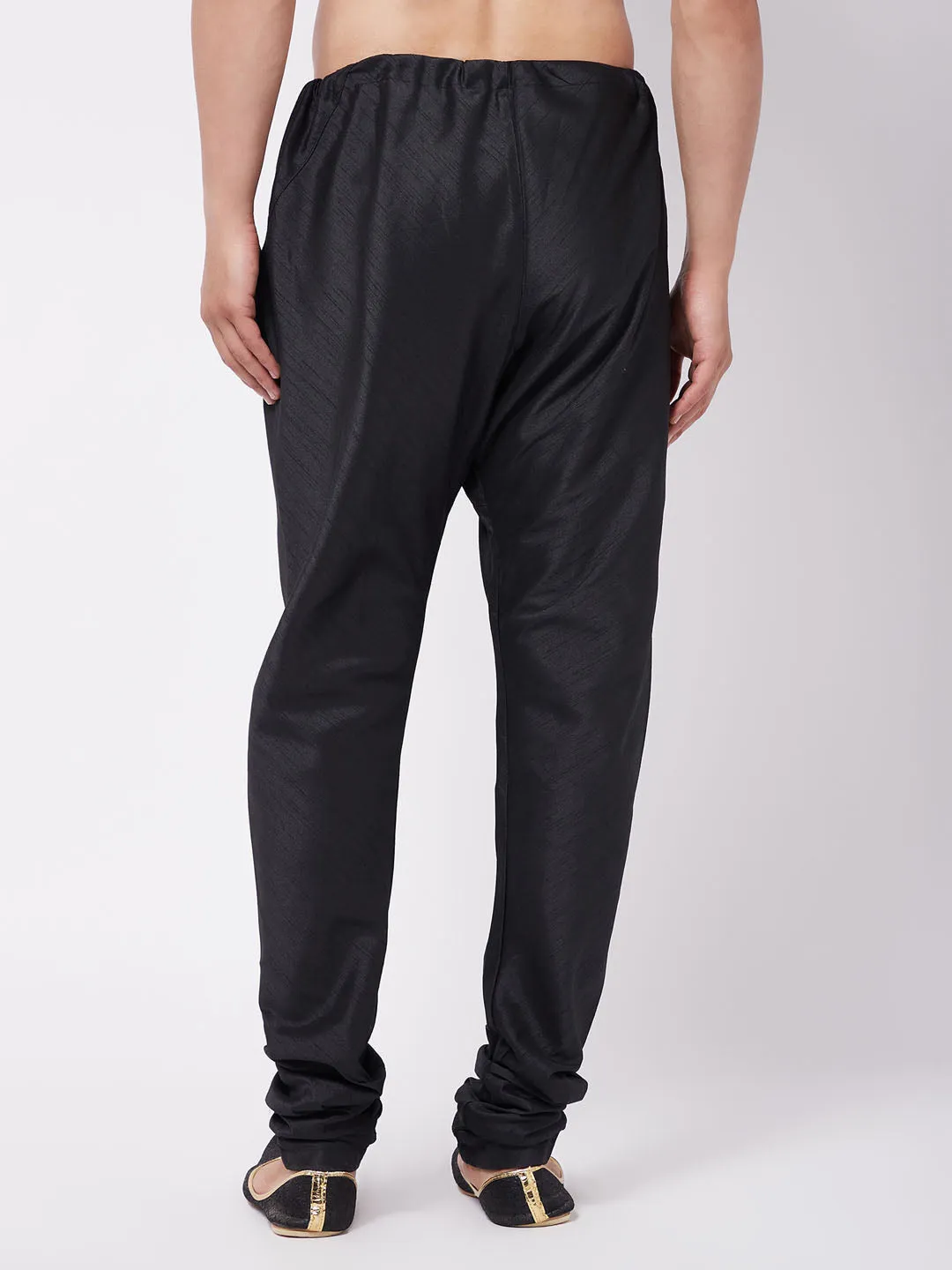 VM By VASTRAMAY Men's Black Silk Blend Pyjama