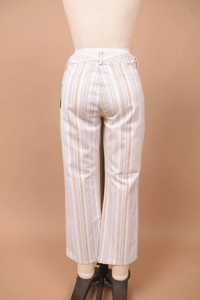 White Striped Low Rise Pants By Theory, XS/S