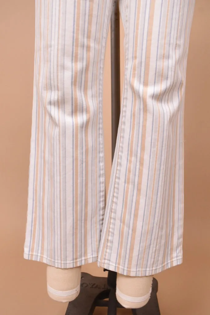 White Striped Low Rise Pants By Theory, XS/S