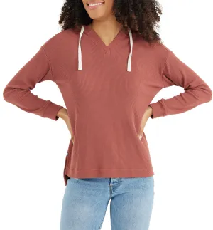 Women's Bamboo Waffle Hoodie - Rosewood